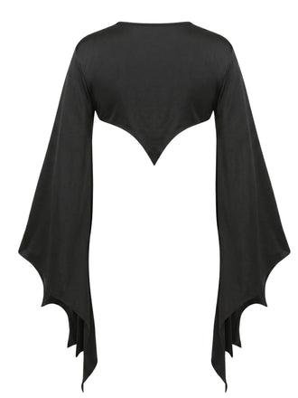 Cape Noir Noué- Halloween Chauve-Souris Années 1970 2