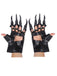 Gants Sans Doigts Noir Effet Crocodile Griffes Déguisement Dragon