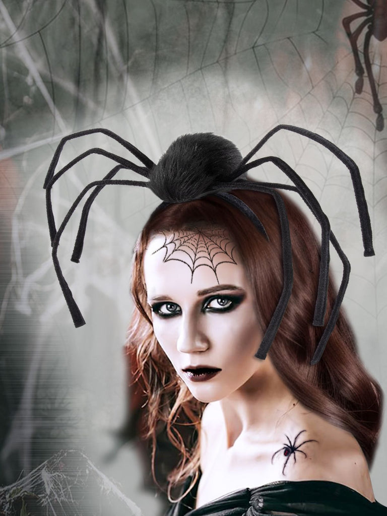 Serre-tête noir Halloween en forme d'araignée