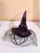 Accessoires Rose Filet Feather Witch Hat Headband