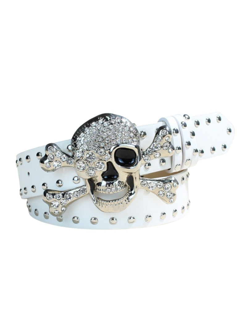 Accessoires Halloween Tête de Mort Rhinestone Studded Gothique Belt