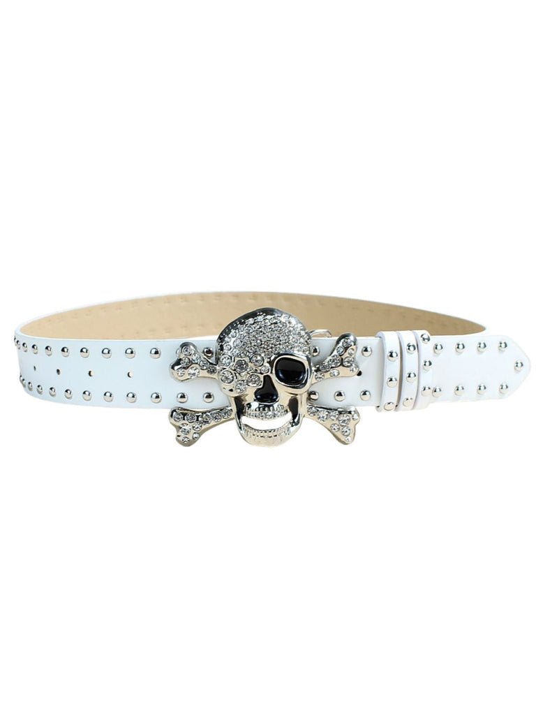 Accessoires Halloween Tête de Mort Rhinestone Studded Gothique Belt