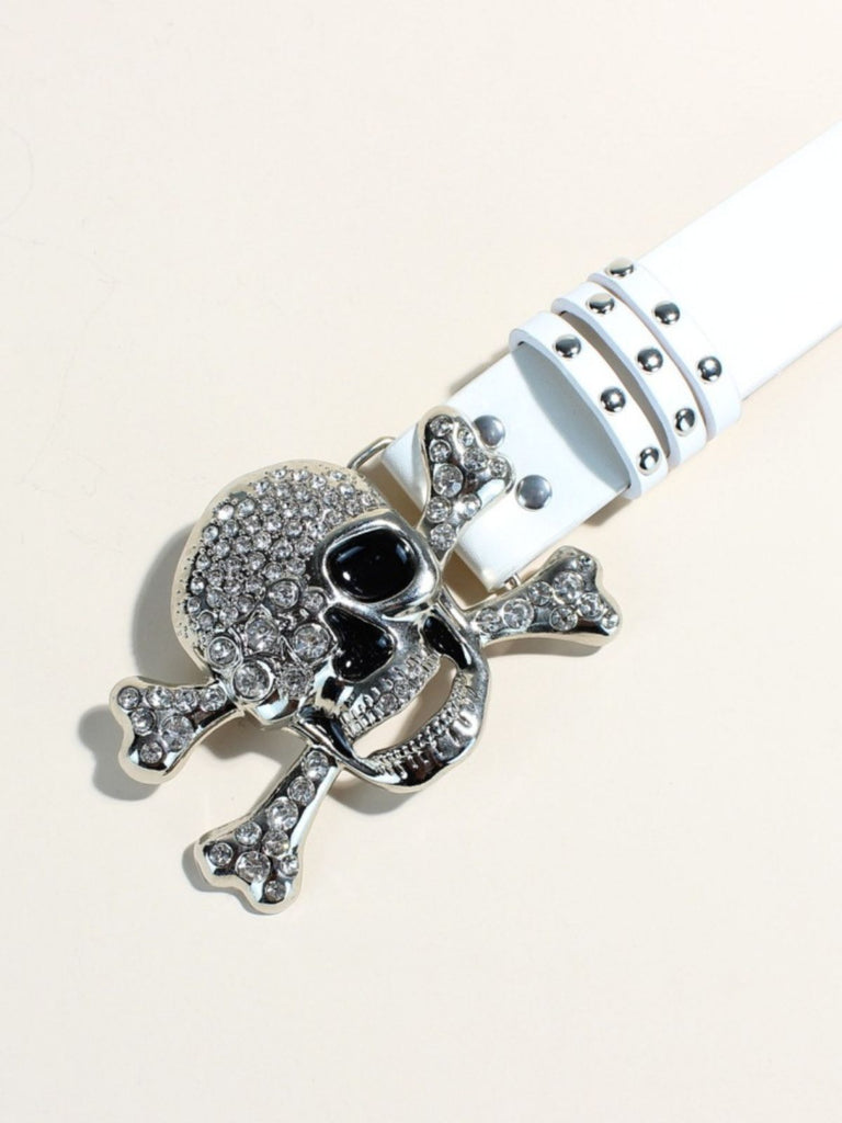 Accessoires Halloween Tête de Mort Rhinestone Studded Gothique Belt