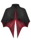 Cape asymétrique manches chauve-souris et collier orné pierres années 1950