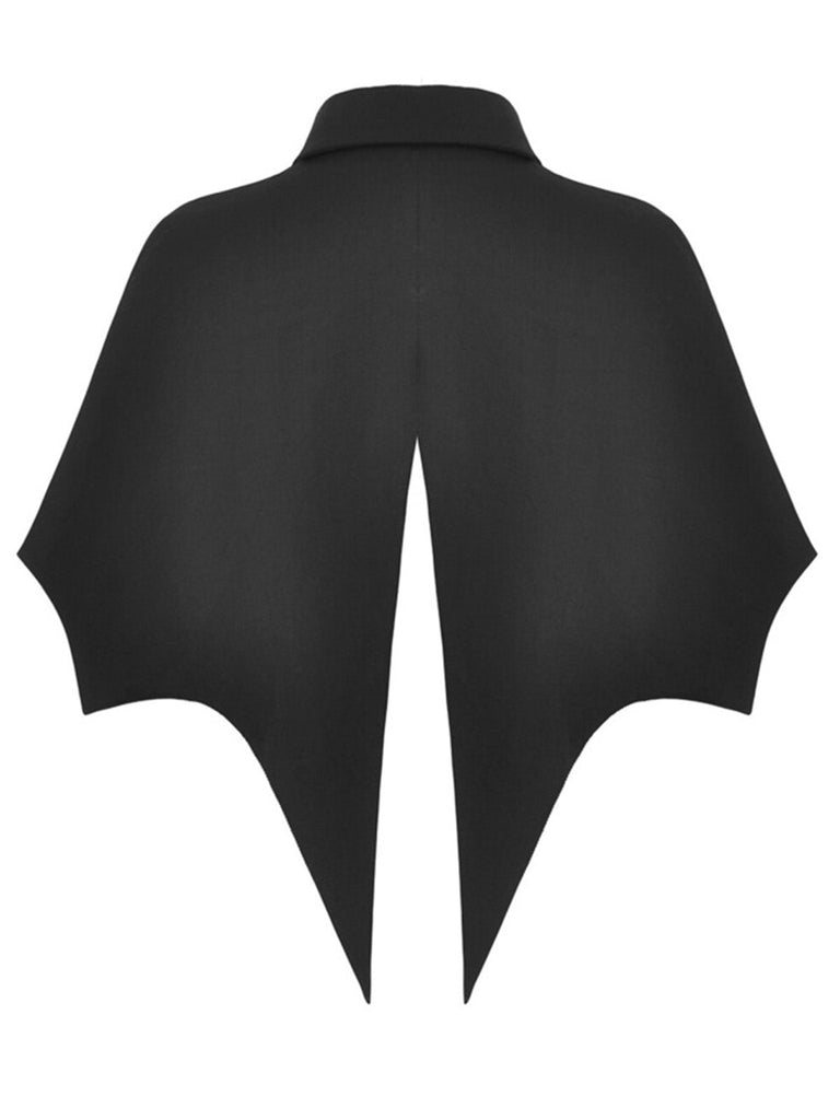 Cape Halloween Chauve-Souris Asymétrique avec Collier Gemme Années 1950 2