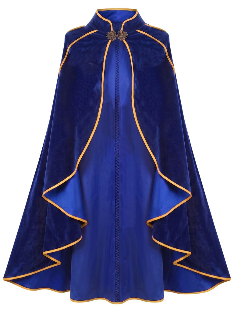 Cape royale en daim à bordure dorée pour Halloween années 1950
