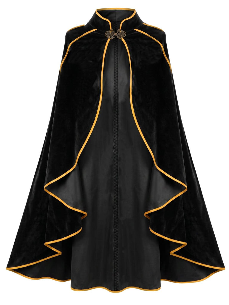 Cape royale en daim à bordure dorée pour Halloween années 1950