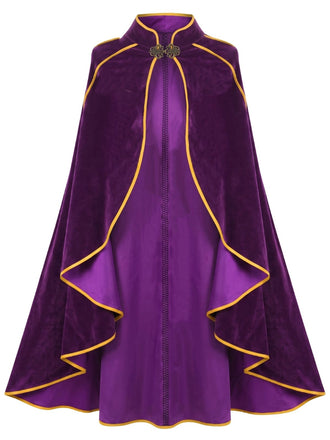Cape royale en daim à bordure dorée pour Halloween années 1950