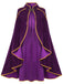 Cape royale en daim à bordure dorée pour Halloween années 1950