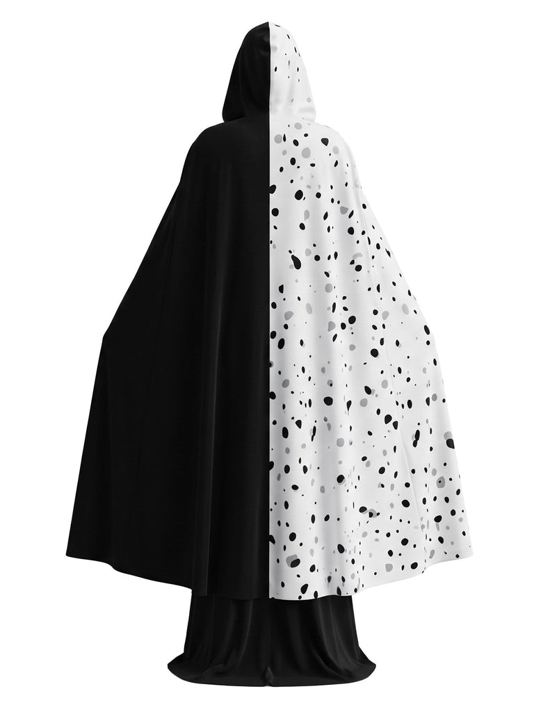 Ensemble 2 pièces inspiré de Cruella : cape à pois et robe années 1930