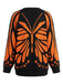 Cardigan Tricoté Papillon Monarque Orange Années 1950