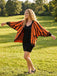 Cardigan Tricoté Papillon Monarque Orange Années 1950