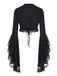 Cape gothique noire en dentelle à manches cloche années 1970