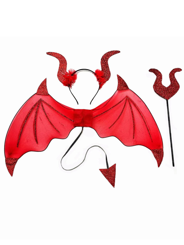 Ensemble d’accessoires cosplay ailes de démon chauve-souris pour Halloween