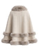 Cape chaude en suédine doublée de peluche et bordée de fausse fourrure années 1950 - 4