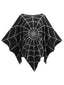 Cape poncho gothique d’Halloween à toile d’araignée années 1970