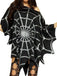 Cape poncho gothique d’Halloween à toile d’araignée années 1970