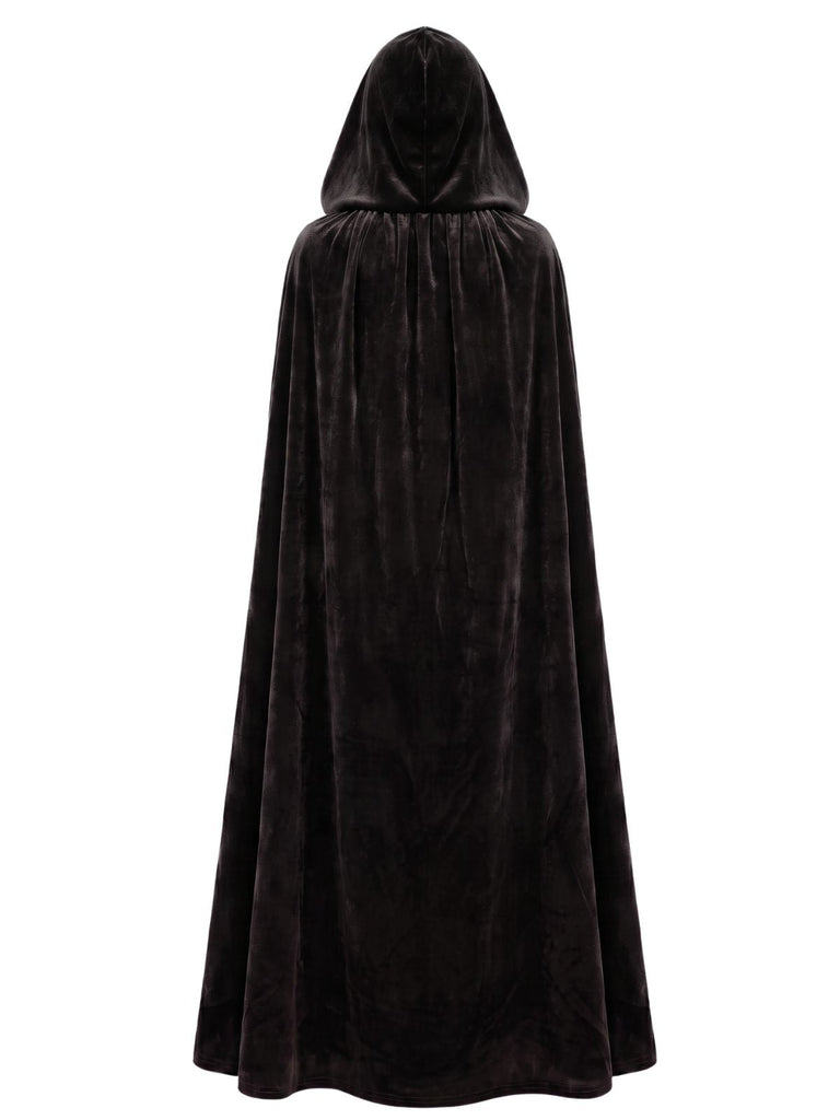 Cape en velours à capuche et ruban à nouer années 1950