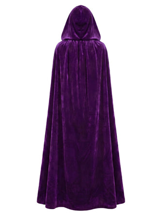 Cape en velours à capuche et ruban à nouer années 1950
