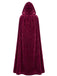 Cape en velours à capuche et ruban à nouer années 1950