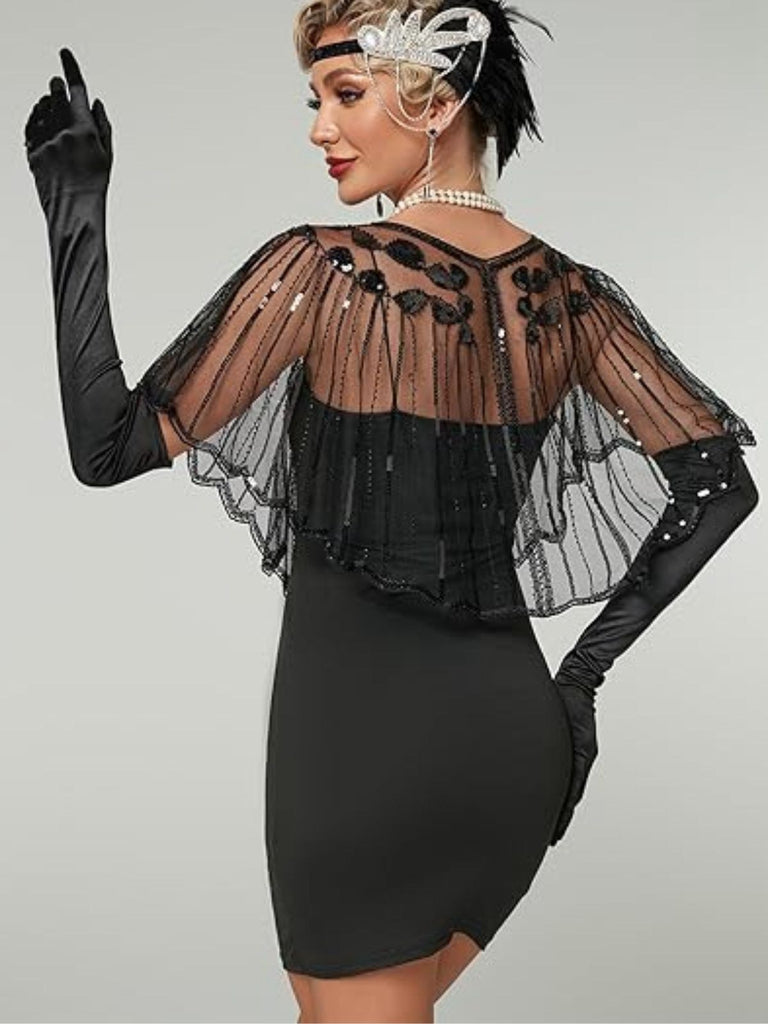 Cape courte à paillettes géométriques des années 1920