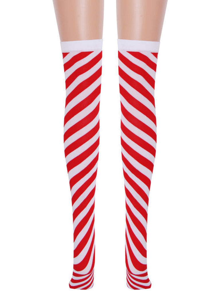 Chaussettes de Noël à rayures rouges et blanches
