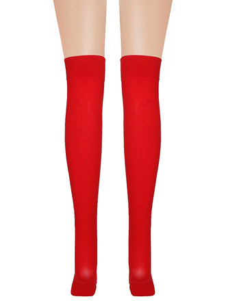 Chaussettes hautes en fourrure de Noël rouges