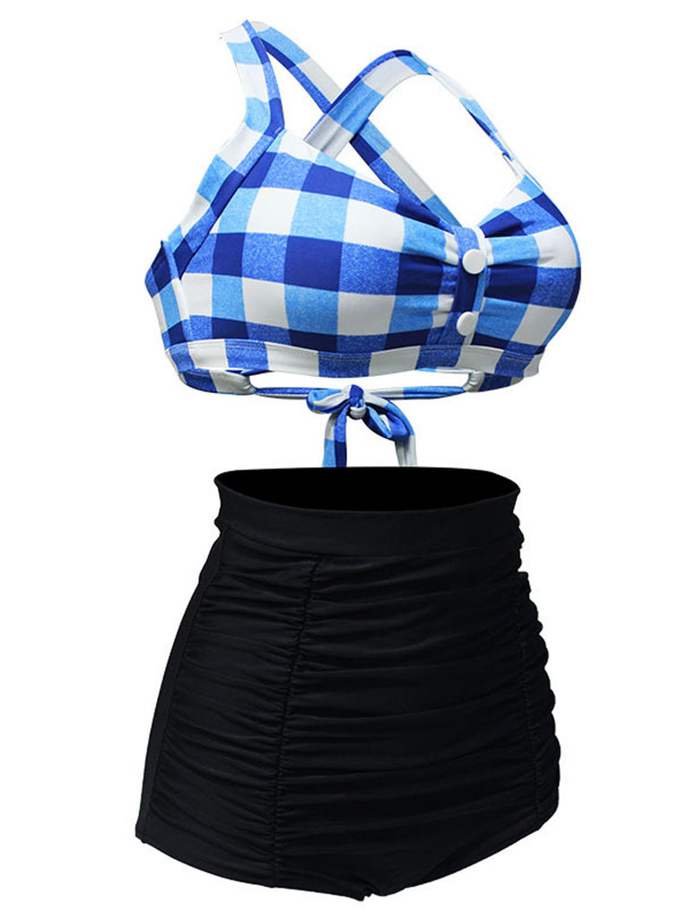 Femmes Maillot de Bain Bikini Retro Taille Haute 2