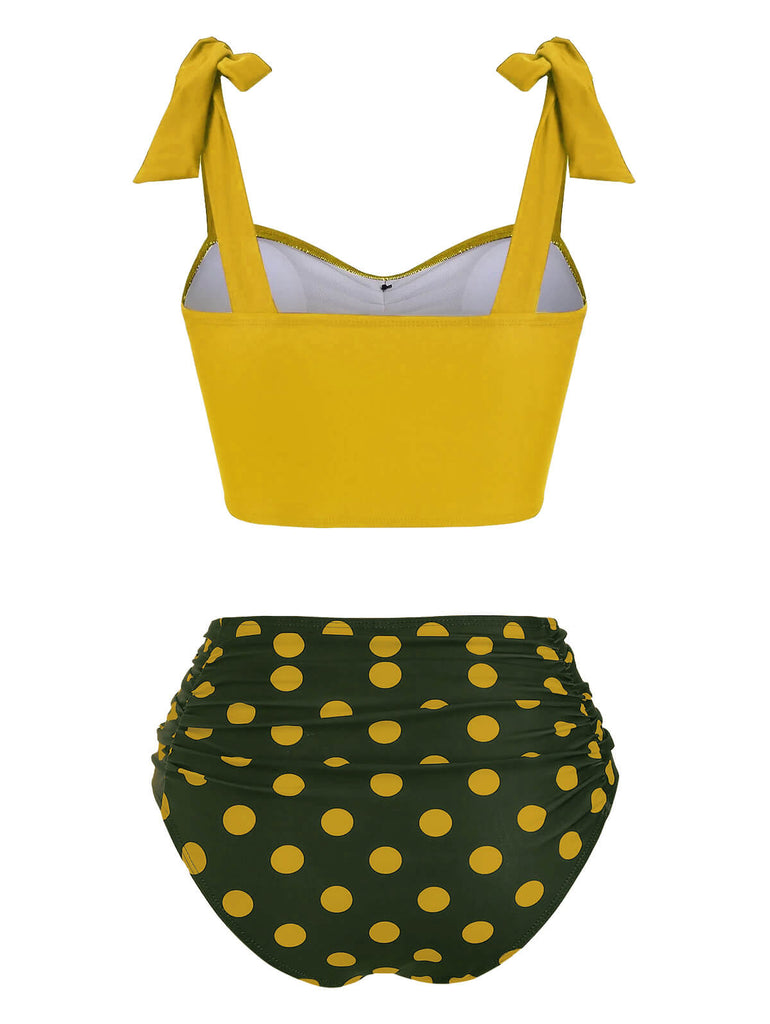 Maillot de Bain à Pois Noué aux épaules
