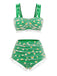 [Pré-vente] Ensemble bikini beige à bretelles papillon en maille années 1950