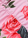 Maillot de bain rose 1930s Roses Col en V profond plongeant