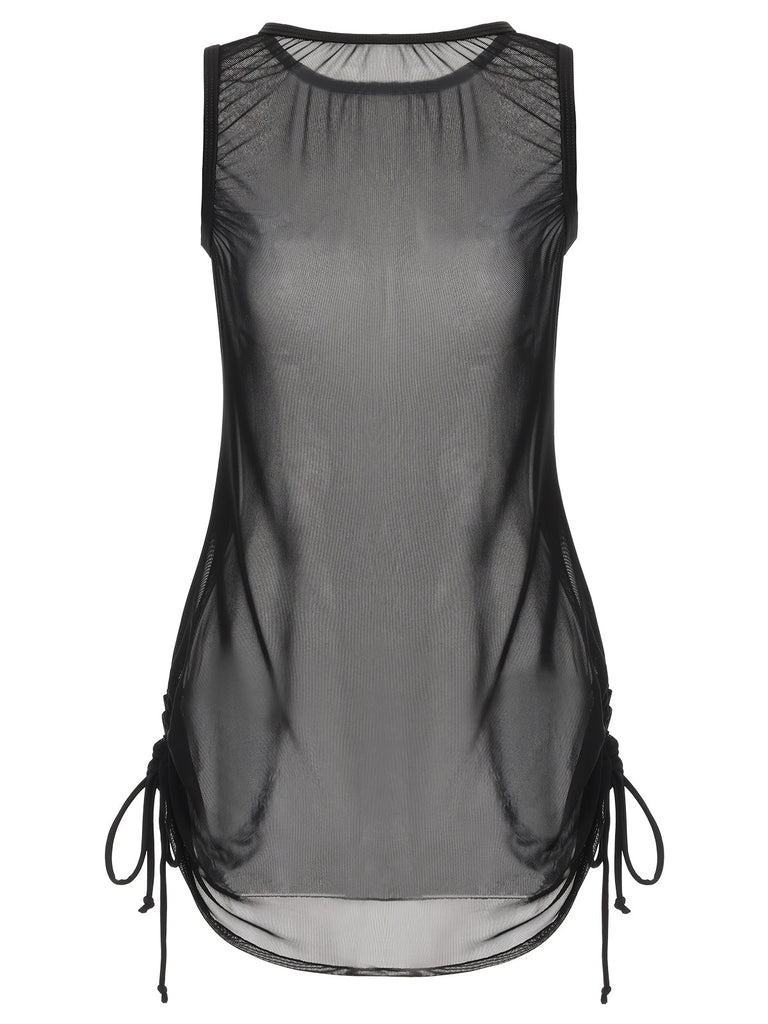 Cache-maillot de cordon translucide solide des années 1960