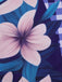 Maillot de bain bleu à carreaux et fleurs années 1950