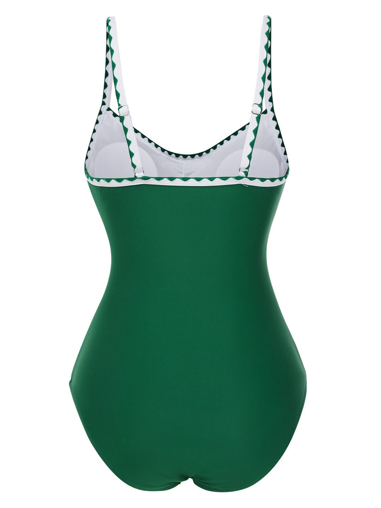 Maillot de Bain une pièce froncé à bretelles des années 1940