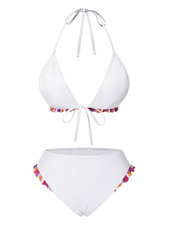 [Prévente] Bikini dos nu blanc à lacets style bohème années 1960