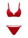 [Prévente] Ensemble bikini rouge à bretelles pailletées style années 60