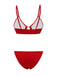 [Prévente] Ensemble bikini rouge à bretelles pailletées style années 60