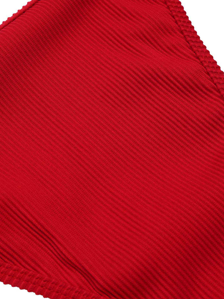 [Prévente] Ensemble bikini rouge à bretelles pailletées style années 60
