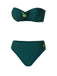 Ensemble bikini bandeau papillon 3D vert années 1960