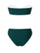 Ensemble bikini bandeau papillon 3D vert années 1960