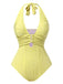 Maillot de bain dos nu texturé à anneau creux en U années 1950