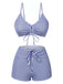 Bikini boxer à rayures verticales bretelles à cordon de serrage années 1930