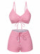 Bikini boxer à rayures verticales bretelles à cordon de serrage années 1930