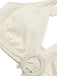 Maillot de bain licou texturé à col V profond des années 1950