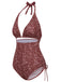 [Prévente] Maillot de bain une pièce marron motif floral bohème années 1970