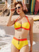 [Prévente] Ensemble bikini dos nu colorblock jaune et orange années 1960