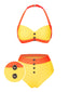 [Prévente] Ensemble bikini dos nu colorblock jaune et orange années 1960
