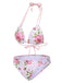 [Prévente] Ensemble bikini rose à lacets et dos nu style années 60