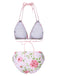 [Prévente] Ensemble bikini rose à lacets et dos nu style années 60