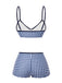 [Prévente] Maillot de bain à bretelles à carreaux vichy bleu des années 1930